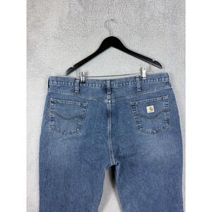 Carhartt 101483 Jeans Mens 44x30 Blue Medium Wash Relaxed Straight Denim Pants